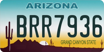 AZ license plate BRR7936