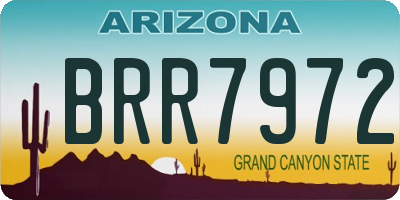 AZ license plate BRR7972
