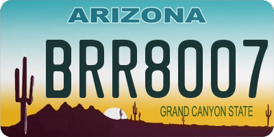 AZ license plate BRR8007