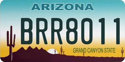 AZ license plate BRR8011