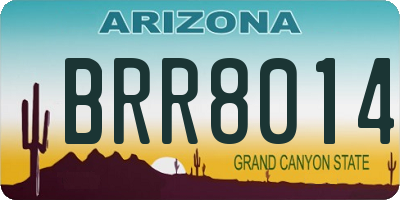 AZ license plate BRR8014