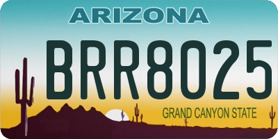 AZ license plate BRR8025