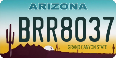 AZ license plate BRR8037