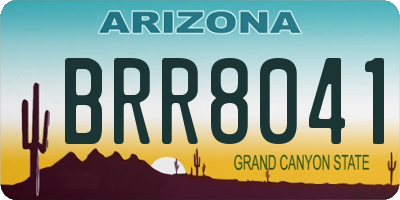 AZ license plate BRR8041