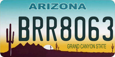 AZ license plate BRR8063
