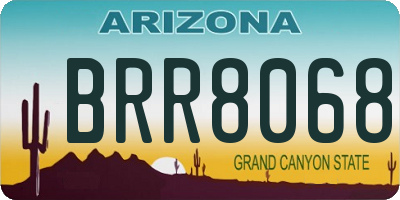 AZ license plate BRR8068