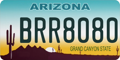 AZ license plate BRR8080