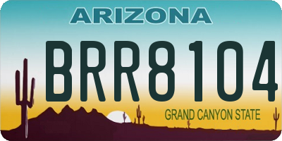 AZ license plate BRR8104