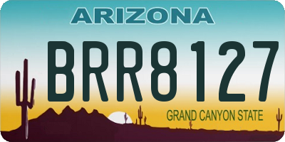AZ license plate BRR8127