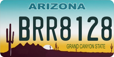 AZ license plate BRR8128