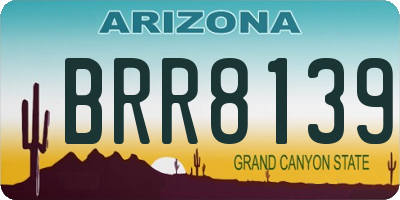 AZ license plate BRR8139