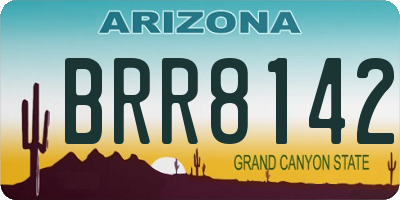 AZ license plate BRR8142