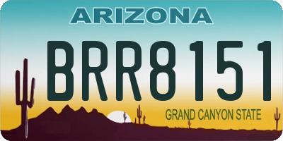 AZ license plate BRR8151