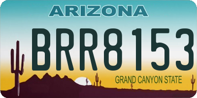 AZ license plate BRR8153