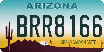 AZ license plate BRR8166