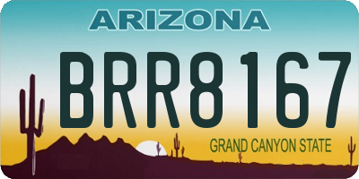AZ license plate BRR8167