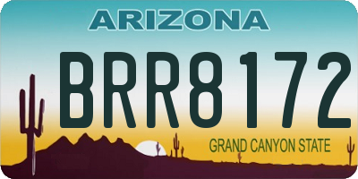 AZ license plate BRR8172