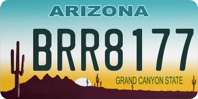 AZ license plate BRR8177