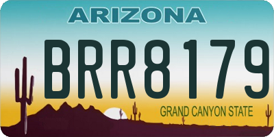 AZ license plate BRR8179
