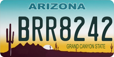 AZ license plate BRR8242