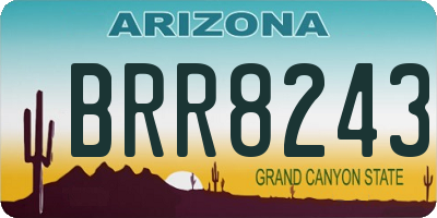 AZ license plate BRR8243