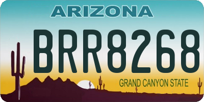 AZ license plate BRR8268