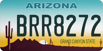 AZ license plate BRR8272