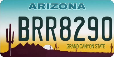 AZ license plate BRR8290