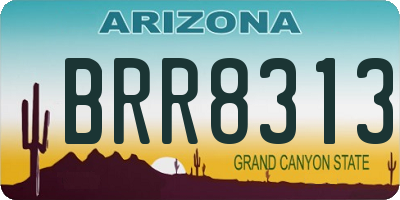 AZ license plate BRR8313