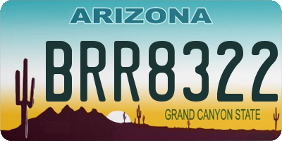 AZ license plate BRR8322