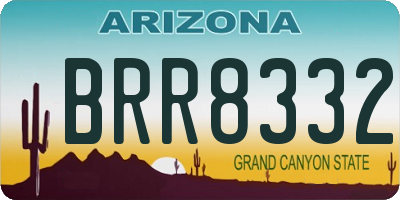 AZ license plate BRR8332