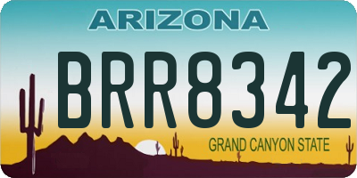 AZ license plate BRR8342