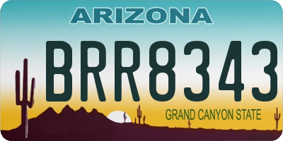 AZ license plate BRR8343