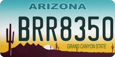 AZ license plate BRR8350