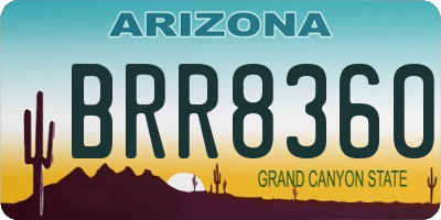 AZ license plate BRR8360