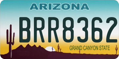 AZ license plate BRR8362