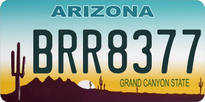 AZ license plate BRR8377