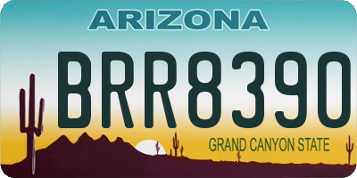 AZ license plate BRR8390