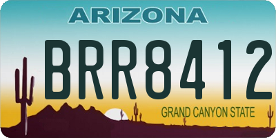 AZ license plate BRR8412