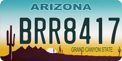 AZ license plate BRR8417