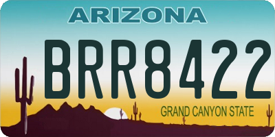 AZ license plate BRR8422