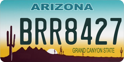 AZ license plate BRR8427