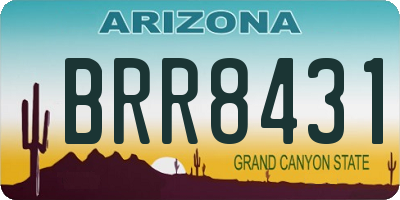 AZ license plate BRR8431