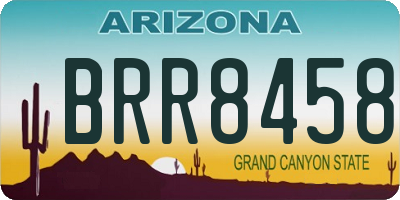 AZ license plate BRR8458