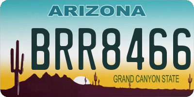AZ license plate BRR8466