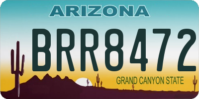 AZ license plate BRR8472
