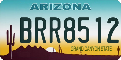 AZ license plate BRR8512