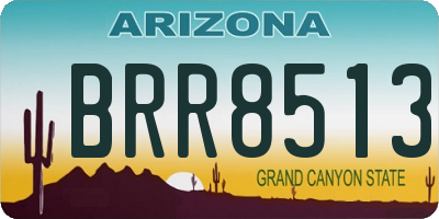 AZ license plate BRR8513