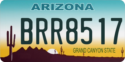 AZ license plate BRR8517