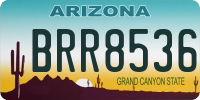 AZ license plate BRR8536